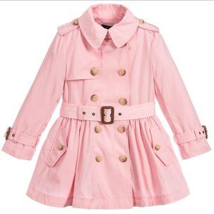 NWT POLO Ralph Lauren Girls Water Resistant Pink Trench Coat Size 10